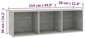 ΒΙΒΛΙΟΘΗΚΗ/ΈΠΙΠΛΟ TV ΓΚΡΙ ΣΚΥΡΟΔΕΜΑΤΟΣ 36X30X114 ΕΚ ΜΟΡΙΟΣΑΝΙΔΑ 800139