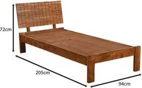 CAPITAL Κρεβάτι Μονό, για Στρώμα 90x200cm, Ακακία Φυσικό   1τμχ