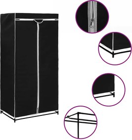 vidaXL Ντουλάπα Μαύρη 75x50x160 εκ.