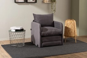 Πολυθρόνα-Κρεβάτι Γκρι SAGA SINGLE 68x70x66