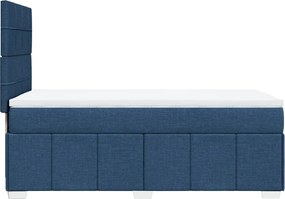 vidaXL Κρεβάτι Boxspring με Στρώμα Μπλε 90x200 εκ.Υφασμάτινο