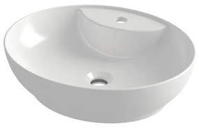 Νιπτήρας Επικαθήμενος 50x42x15,2cm Λευκό Γυαλιστερό Olympia Trend Oval 01 60137