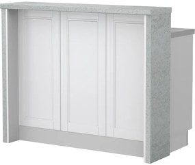 Πάγκος νησίδας Tahoma-Μήκος: 120 εκ.-Λευκό ματ-Chromix Silver