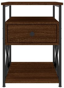 vidaXL Κομοδίνα 2 τεμ. Καφέ Δρυς 40x42x55 εκ. από Επεξεργασμένο Ξύλο