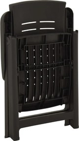 vidaXL Καρέκλες Κήπου Ανακλινόμενες 2 τεμ. Ανθρακί Πλαστικές