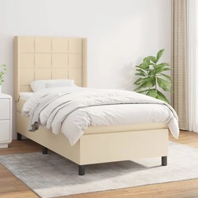 ΚΡΕΒΑΤΙ BOXSPRING ΜΕ ΣΤΡΩΜΑ ΚΡΕΜ 90X200 ΕΚ.ΥΦΑΣΜΑΤΙΝΟ 3131406