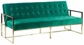 Καναπές κρεβάτι Berwyn 1585, Χρυσό, Πράσινο, 83x187x78cm, 37 kg, Πόδια: Μέταλλο, Ξύλο: Ευκάλυπτος | Epipla1.gr