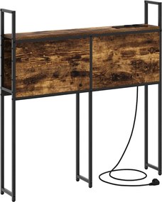 vidaXL Κεφαλάρι Αποθήκης με Σταθμό Φόρτισης Καπνιστή δρυς