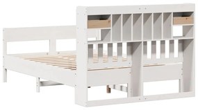 Κρεβάτι Βιβλιοθήκη Χωρίς Στρώμα 150x200 εκ Μασίφ Ξύλο Πεύκου 3323024
