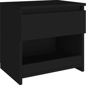 vidaXL Κομοδίνα 2 τεμ. Μαύρα 40 x 30 x 39 εκ. Επεξ. Ξύλο