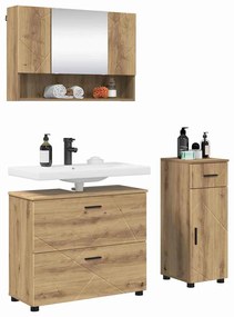 vidaXL Σετ Επίπλων Μπάνιου με συρτάρι με ράφι 3 pcs Artisan Oak