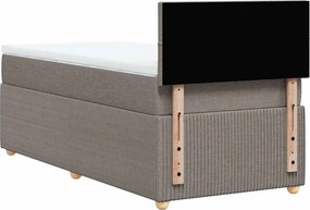 vidaXL Κρεβάτι Boxspring με Στρώμα Taupe 80x200 εκ. Υφασμάτινο