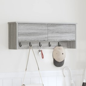 vidaXL Τοίχου Κρεμάστρα Γκρι sonoma 80 x 20 x 30 cm Επεξεργασμένο ξύλο