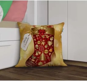 Stewehome Διακοσμητικό μαξιλάρι με 3d ψηφιακή εκτύπωση θεματικό για Πρωτοχρονιά Λευκό