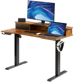 VEVOR Height Adjustable Desk, 47.2&quot; x 23.6&quot; Electric Dual Monitor Riser Workstation, Whole Piece Desk Board Sit to Stand, 3-Key Modes Sturdy Dual Metal Frame,180LBS Capacity for Computer Home &amp; Office