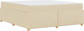 vidaXL Σκελετός Κρεβατιού με στρώμα Κρεμ 180 x 200 cm ύφασμα