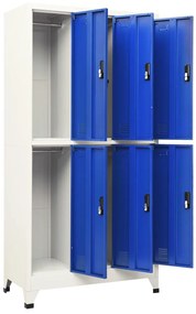 vidaXL Φοριαμός Γκρι και Μπλε 90 x 45 x 180 εκ. Ατσάλινος
