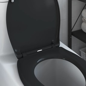vidaXL Γρήγορη Απελευθέρωση Καθίσμα με Μαλακό Κλείσιμο Δουρόπλαστ Μαύρο