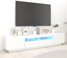 vidaXL Έπιπλο Τηλεόρασης με LED Λευκό 200 x 35 x 40 εκ.