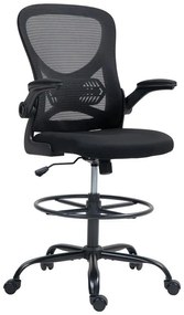 Καρέκλα γραφείου εργασίας Derzio ύφασμα mesh σε μαύρη απόχρωση 62x53x131εκ 62x53x131 εκ.