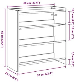 ΡΑΦΙ ΠΑΠΟΥΤΣΙΩΝ  ΜΑΥΡΟ 60X25X62 CM ΚΑΤΑΣΚΕΥΑΣΜΕΝΟ ΞΥΛΟ 859888