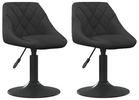 vidaXL Καρέκλες Τραπεζαρίας Περιστρεφόμενες 2 τεμ. Μαύρες Βελούδινες