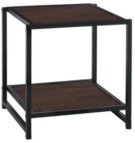 ATOS Κομοδίνο Μέταλλο Βαφή Μαύρο - Mdf Καρυδί 48x44x50cm Ε8012,1