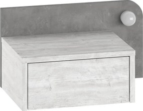 Κομοδίνο Παλαιό Λευκό / Ρετρό Γκρι CRIBRI 52x30x28