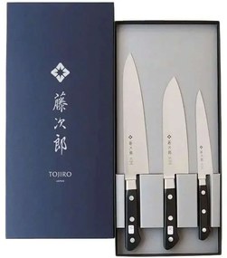 Μαχαίρια Classic Σε Συσκευασία Δώρου (Σετ 3Τμχ) FT-032 Silver-Black Tojiro Ανοξείδωτο Ατσάλι