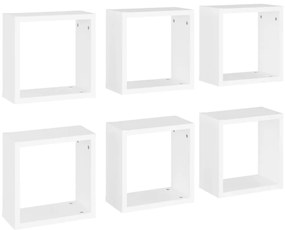 vidaXL Ράφια Κύβοι Τοίχου 6 τεμ. Λευκά 30 x 15 x 30 εκ.