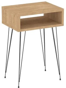 Κομοδίνο Naida σε Οak με Μαύρα Μεταλλικά πόδια 40x30x59εκ. 40x30x59 εκ.