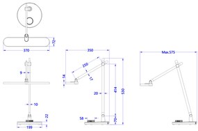 Φωτιστικό Γραφείου LED Blain Pro Ασημί Βάση ABS-Ασημί Αλουμίνιο 57,5x53Yεκ.