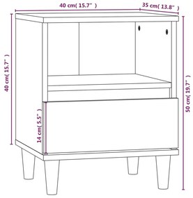 Κομοδίνο Καφέ Δρυς 40x35x50 εκ. - Καφέ