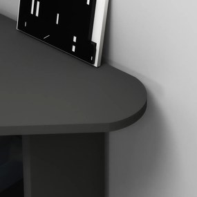 Stewehome Γωνιακό Γραφείο Υπολογιστή με Ράφια 80x80x73.8 cm