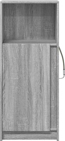 vidaXL Ντουλάπι με Φώτα LED Γκρι Sonoma 42,5x34x100 εκ Επεξ. Ξύλο