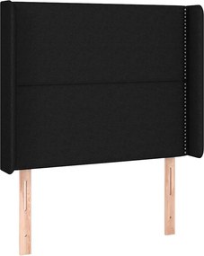 vidaXL Κρεβάτι Boxspring με Στρώμα &amp; LED Μαύρο 80x200 εκ. Υφασμάτινο