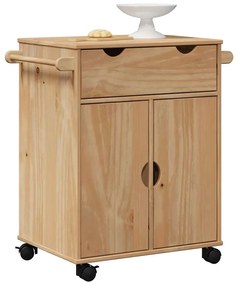 vidaXL Τρόλεϊ Κουζίνας OTTA 59x45x80 εκ. από Μασίφ Ξύλο Πεύκου