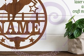 Σετ των 2 Intra απο ξύλο plywood 3mm-4mm πάχος – Rodeo Bull Rider Όνομα Σήμα Δίασταση  20x20 cm INTRAFABR-94789928