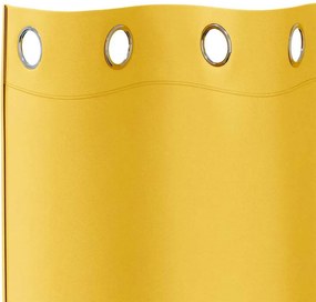 vidaXL Κουρτίνες Μαύρης Ύφανσης με Δαχτυλίδια 2 pcs Χαμομηλί κίτρινο