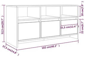 Έπιπλο Τηλεόρασης Καπνιστή Δρυς 102x37,5x52,5 εκ. Επεξεργ. Ξύλο - Καφέ