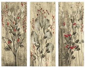 ΠΙΝΑΚΑΣ ΤΡΙΠΤΥΧΟ MDF RED FLOWERS AND BERRIES HM7204.01 60x50x0,3 εκ.