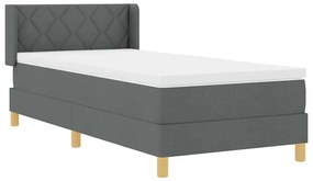 vidaXL Κρεβάτι με Ελατήρια με στρώμα Σκούρο γκρι 100 x 200 cm ύφασμα
