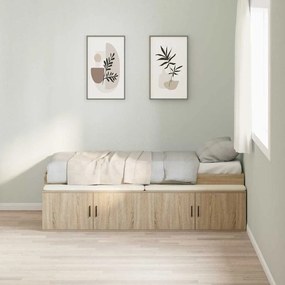 vidaXL Κρεβάτι με αποθηκευτικό χώρο Sonoma Δρυς 90 x 190 cm