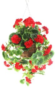 Τεχνητό Κρεμαστό Φυτό Γεράνι 6981-7 70cm Red Supergreens Πολυαιθυλένιο
