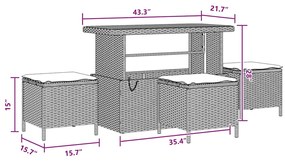 vidaXL Σετ Καναπέ Κήπου 10 pcs Μαύρο συνθετικό ρατάν