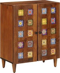 vidaXL Πλαϊνό γραφείο 60 x 33 x 75 cm Στερεό ξύλο μάνγκο Καρυδιά