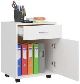 vidaXL Ντουλάπι Τροχήλατο Λευκό 45 x 38 x 54 εκ. από Επεξ. Ξύλο