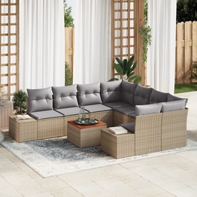 vidaXL Σετ καναπέ κήπου 9 pcs Beige, ανοιχτό γκρι 55 x 55 x 37 εκ