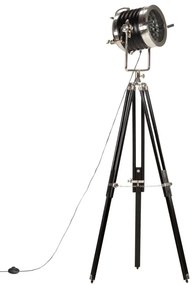 vidaXL Φωτιστικό Δαπέδου Προβολέας Τρίποδο Μαύρο 171 εκ. Ξύλο Μάνγκο