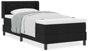 vidaXL Κρεβάτι με ελατήρια Μαύρο 90 x 190 cm Ύφασμα και αφρός